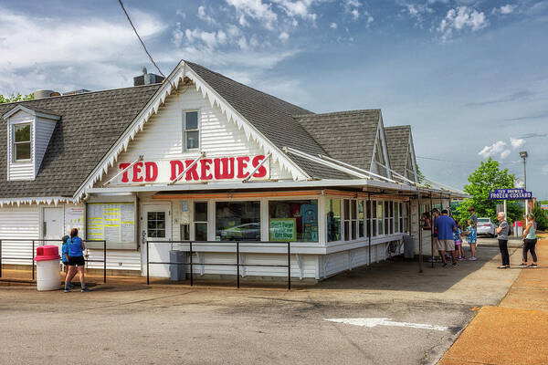 Ted Drewes Poster featuring the photograph Ted Drewes - Route 66 - St Louis by Susan Rissi Tregoning