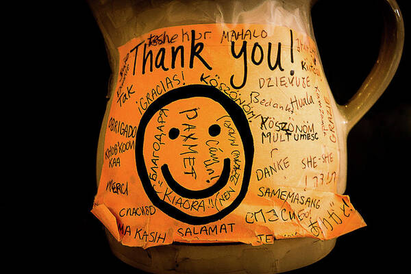 Thank You Tip Jar Poster featuring the photograph Thank You Tip Jar by David Morehead