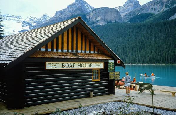  Poster featuring the photograph The Boat House Lake Louise by Gordon James
