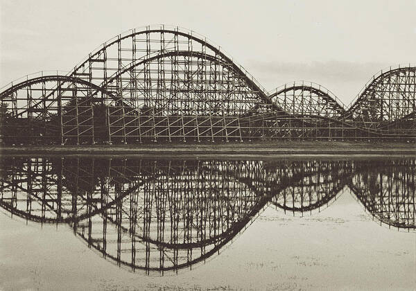 Black And White Poster featuring the photograph The Coaster Sepia Version by Carrie Ann Grippo-Pike