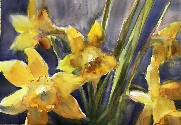 Flower Poster featuring the painting The Daffodils Bloomed II by Judith Levins