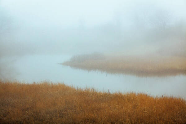 Fog Poster featuring the photograph The Foggy Marsh by Robert Mintzes