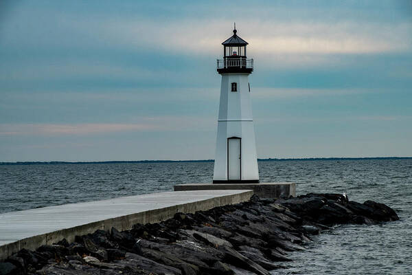 Jetty Poster featuring the photograph The Little Lighthouse by Cathy Kovarik