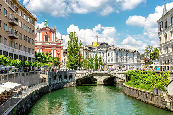 Slovenia Poster featuring the photograph The Ljubljanica River in Ljubljana by W Chris Fooshee