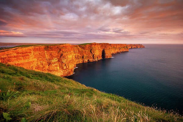Cliffs Of Moher Poster featuring the photograph The Mighty Cliffs of Moher in Ireland by Pierre Leclerc Photography