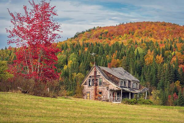 New Hampshire Poster featuring the photograph The Old Farmhouse - Pittsburg, NH October 2022 #3 by John Rowe