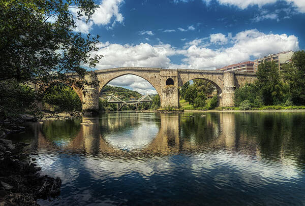 Minho River Poster featuring the photograph The Ourense Bridges by Micah Offman