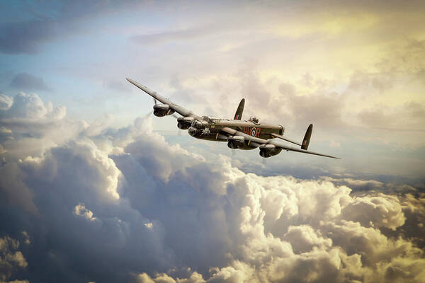 Avro Lancaster Bomber Poster featuring the digital art The Phantom - Lancaster Bomber by Airpower Art