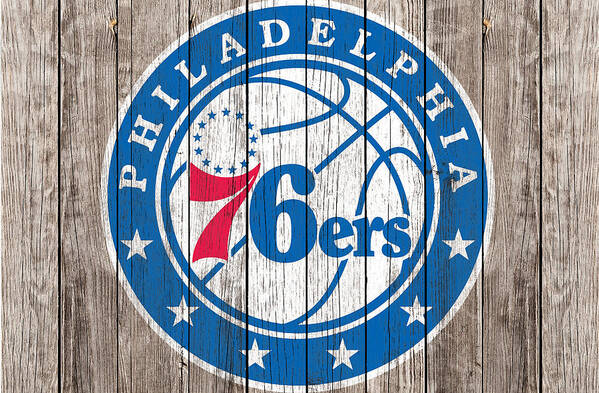 Philadelphia 76ers Poster featuring the mixed media The Philadelphia 76ers 1b by Brian Reaves