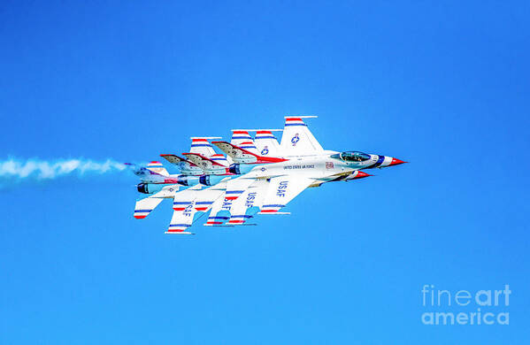 Thunderbirds Poster featuring the photograph Thunderbirds Echelon Formation by Jeff at JSJ Photography