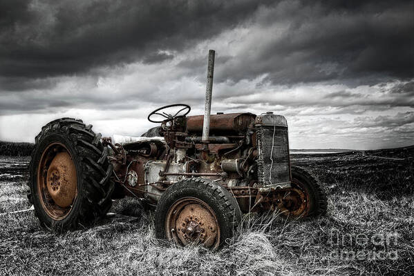 Isles Of Uist Poster featuring the photograph Tractor TEF-20 North Uist Western Isles Scotland. by Barbara Jones PhotosEcosse