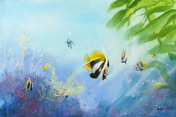 Watercolor Painting Poster featuring the painting Tropical Fantasy IV by Laura Lee Zanghetti