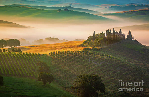 Europe Poster featuring the photograph Tuscan Dawn by Inge Johnsson