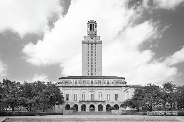 University Of Texas Poster featuring the photograph University of Texas Main Building by University Icons