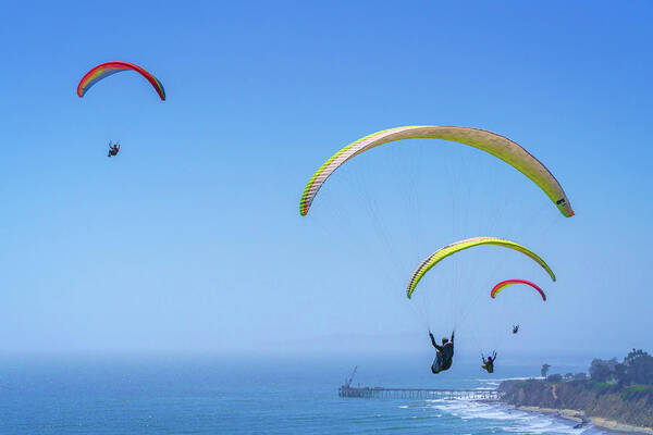 Paragliders Poster featuring the photograph Up, Up and Away 3 5.29.22 by Lindsay Thomson