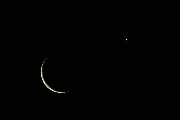 Johnson County Poster featuring the photograph Venus Loves a Sickle Moon by Jeff Phillippi