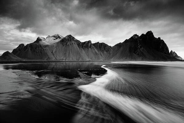 Clouds Poster featuring the photograph Vestrahorn I - Hofn, Iceland by George Vlachos