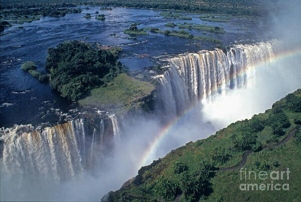 Africa Poster featuring the photograph Victoria Falls Rainbow by Sandra Bronstein
