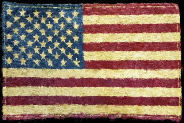 Flag Poster featuring the photograph Vintage Flag 1 Painterly Version 2 by Carrie Ann Grippo-Pike
