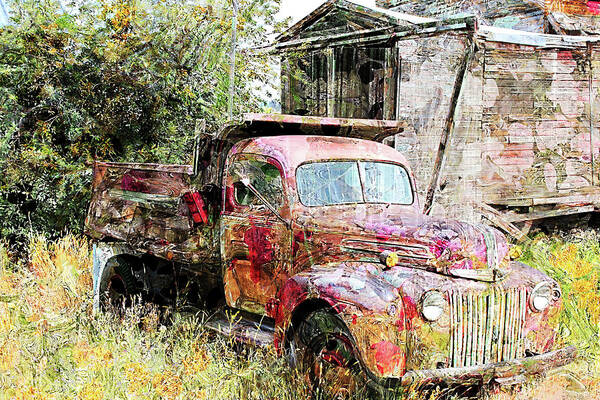 Vintage Truck Poster featuring the photograph Vintage Ford Truck 41622 by Cathy Anderson