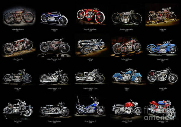 Bike Poster featuring the photograph Vintage Motorcycles by Frank Kletschkus