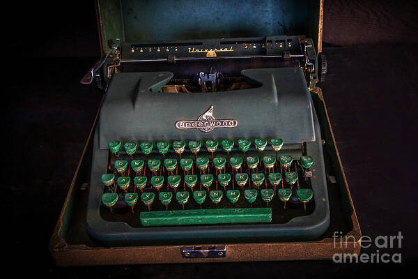 Typewriter Poster featuring the photograph Vintage Underwood Typewriter by Shelia Hunt