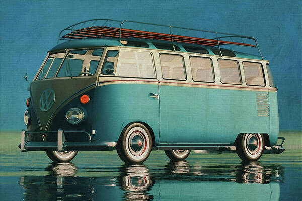 Volkswagen Poster featuring the digital art Volkswagen T1 From 1950 by Jan Keteleer