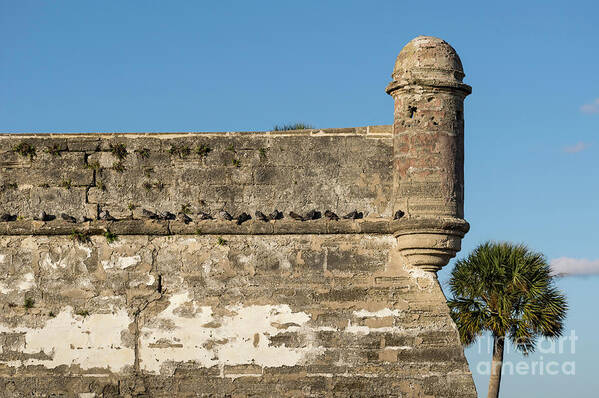 Castillo De San Marcos Poster featuring the photograph Watch Tower at Fort Marion in St. Augustine by Les Palenik