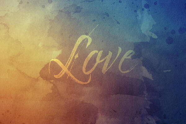 Watercolor Poster featuring the digital art Watercolor Art Love by Amelia Pearn