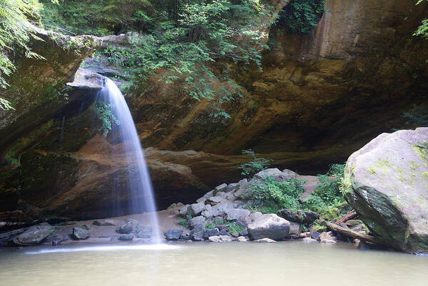 Waterfall Poster featuring the photograph Waterfall at Hocking Hills by Flinn Hackett