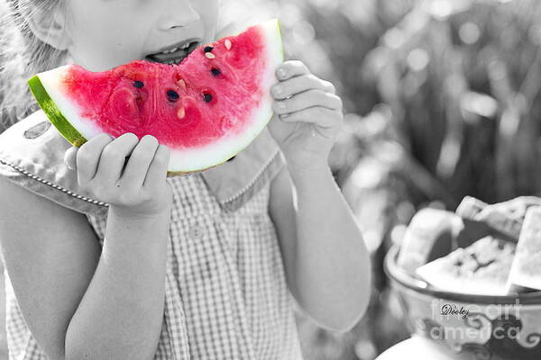 Watermelon Poster featuring the digital art Watermelon Slice So Nice by Fine Art By Edie