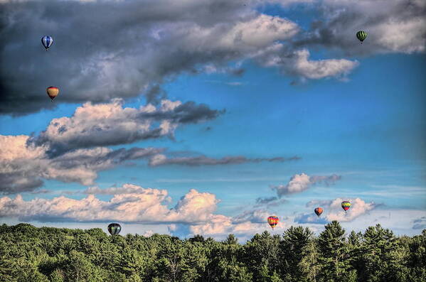 Wausau Poster featuring the photograph Wausau's Taste N Glow Balloon Fest Balloon Formation by Dale Kauzlaric