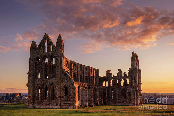 Whitby Yorkshire Poster featuring the photograph Whitby Abbey Sunset, North Yorkshire, UK by Neale And Judith Clark
