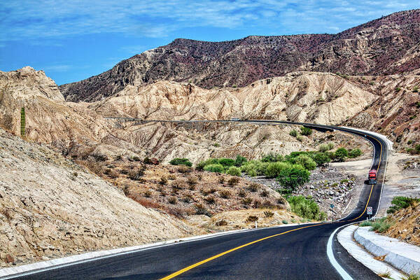 Winding Road Poster featuring the photograph Winding road Baja California by Tatiana Travelways