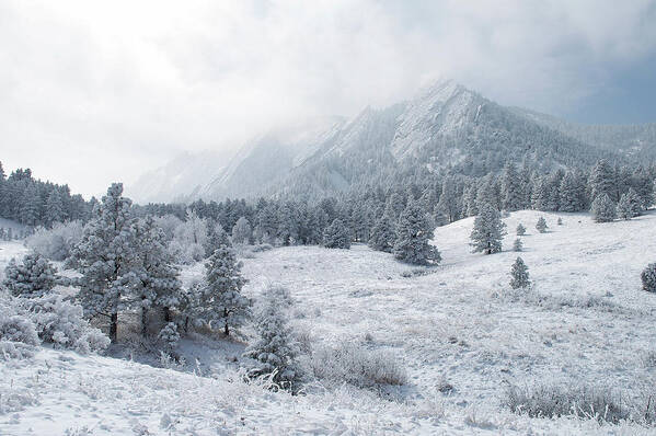 Flatirons Poster featuring the photograph Winter Flatirons 2 by Aaron Spong