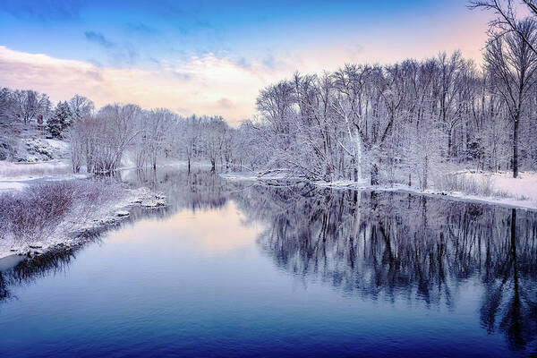 Massachusetts Poster featuring the photograph Winter on the Concord River by Rick Berk