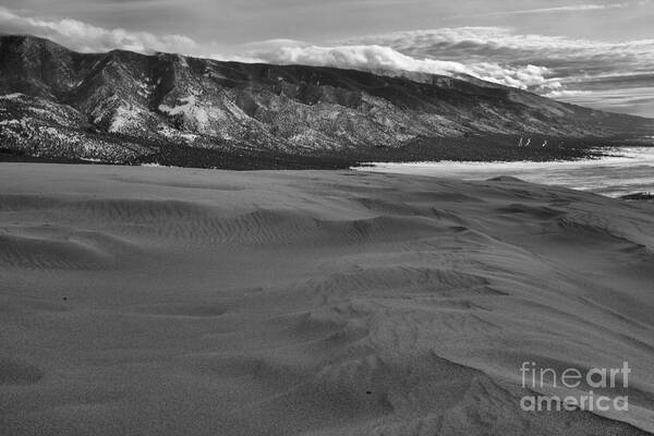 Great Poster featuring the photograph Winter Storms Approaching Great Sand Dunes National Park Black And White by Adam Jewell