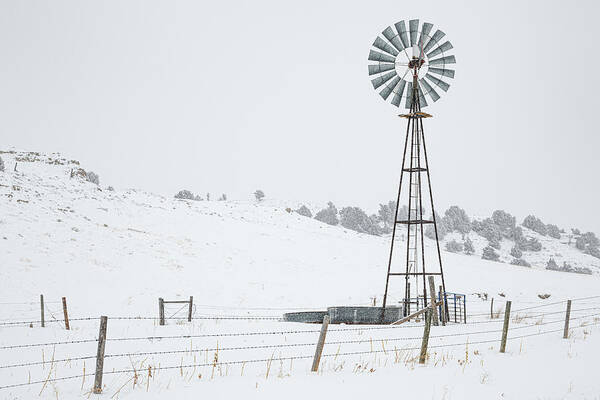 Windmill Poster featuring the photograph Winter Windmill by Darren White