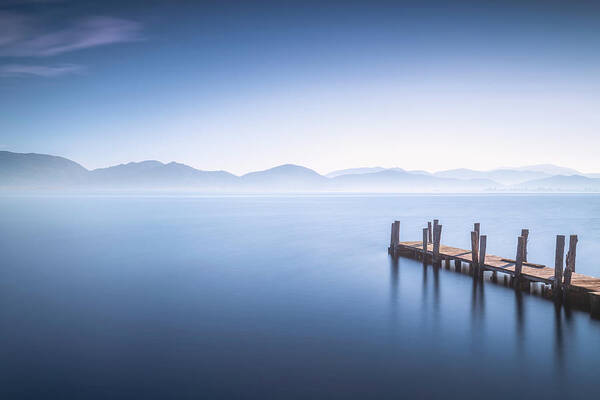 Lake Poster featuring the photograph Blue Morning by Stefano Orazzini