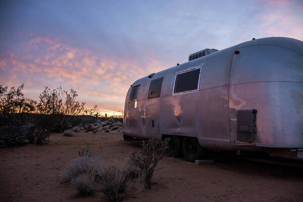 Joshua Tree Poster featuring the photograph Yucca Valley Airstream by Chris Goldberg