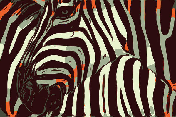 Zebras Poster featuring the digital art Zebras by Susan Maxwell Schmidt