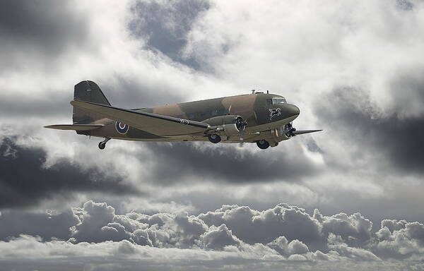 Aircraft Poster featuring the digital art  DC3 Dakota  Workhorse by Pat Speirs