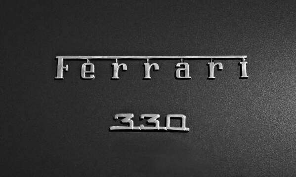 1966 Ferrari 330 Coupe Gtc Emblem Poster featuring the photograph 1966 Ferrari 330 Coupe GTC Emblem by Jill Reger