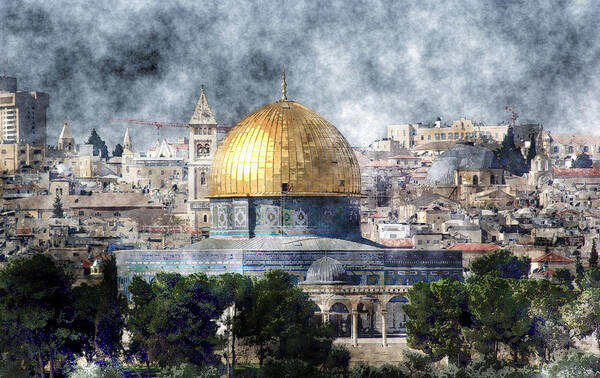 Jerusalem Poster featuring the painting Jerusalem #1 by MotionAge Designs