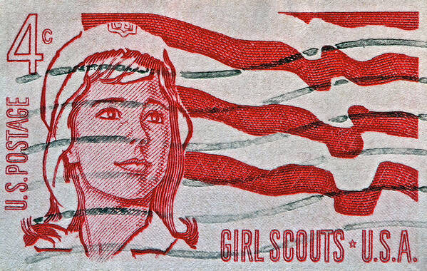 1962 Poster featuring the photograph 1962 Girl Scouts Stamp by Bill Owen