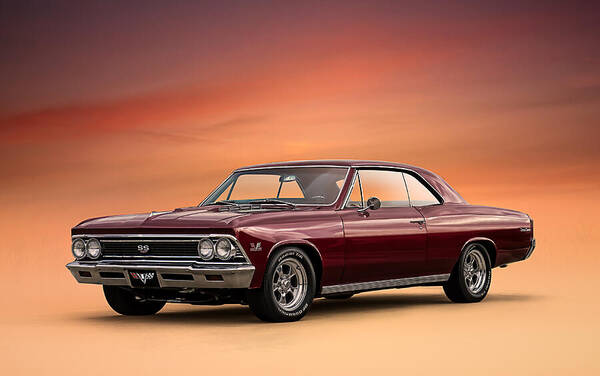 Chevelle Poster featuring the digital art '66 Chevelle #66 by Douglas Pittman