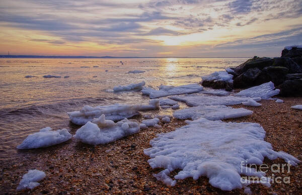 Cold Poster featuring the photograph A Cold Sandy Hook Winter by Debra Fedchin