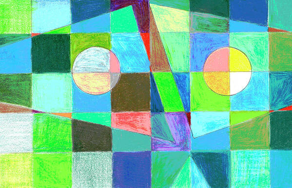 Green Poster featuring the drawing Abstract 3 by Mary Bedy