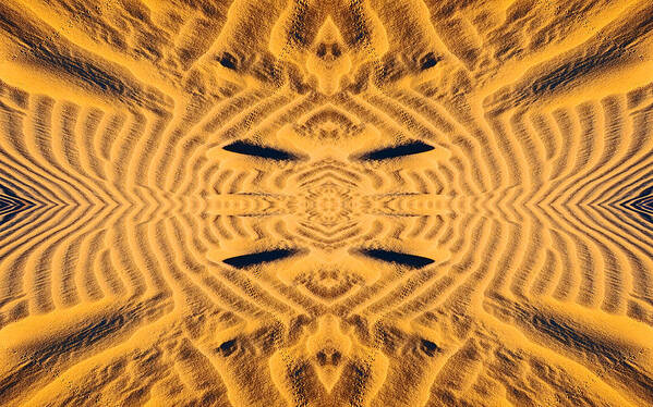 Sahara Sand Ripples sand Ripples Design Abstract Morocco Poster featuring the photograph Sahara Ripples Pattern - African Motif by Christopher Byrd