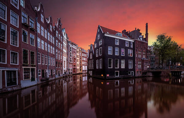 Amsterdam Poster featuring the photograph Amsterdam Dawn by Merakiphotographer